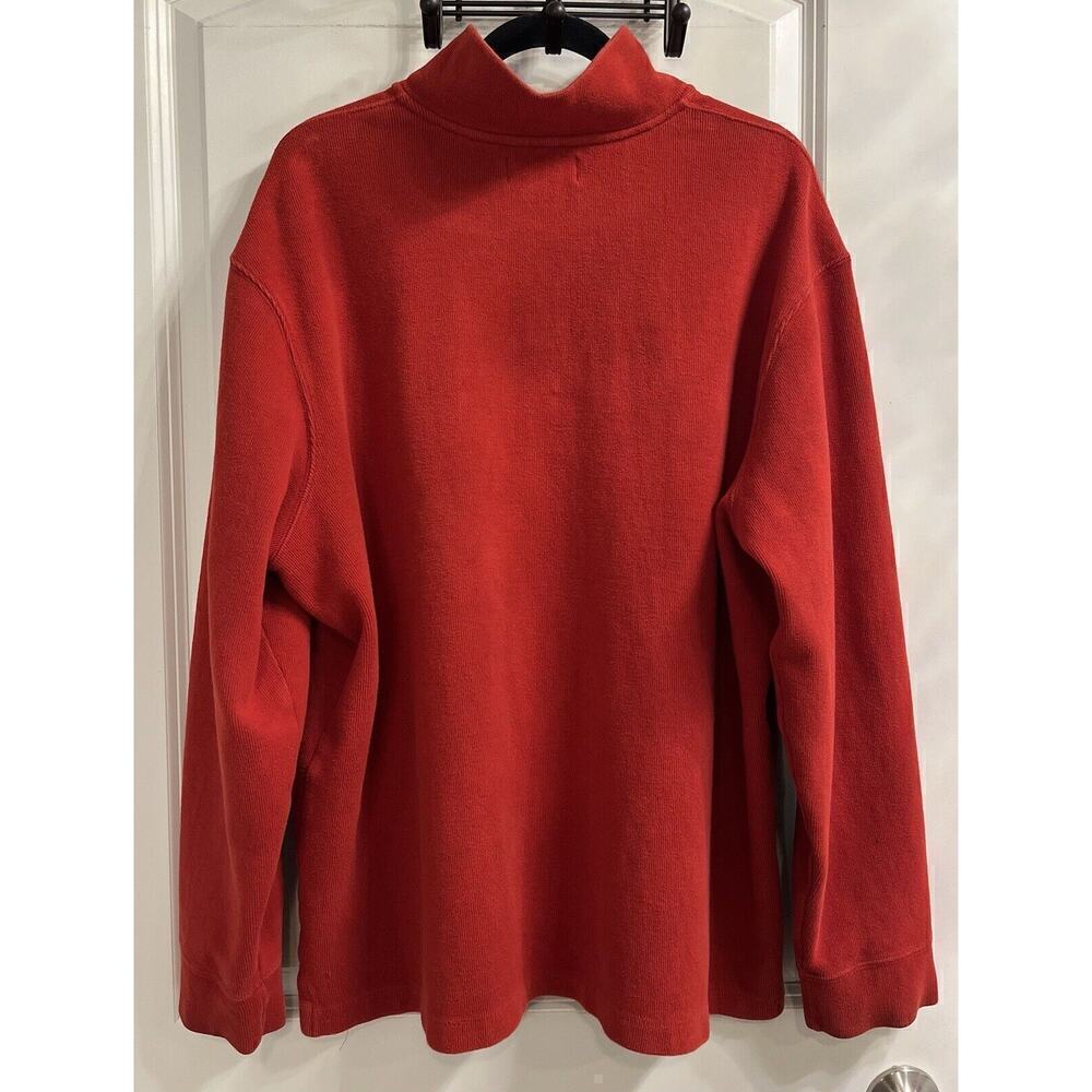 Polo Ralph Lauren XXL 2XL Knit Sweater Mens 1/4 Zip Pullover Mock Neck Red - Picture 3 of 4